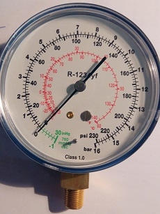 manometr nízkotlaký pro chladivo R1234yf  RG-80-1234L