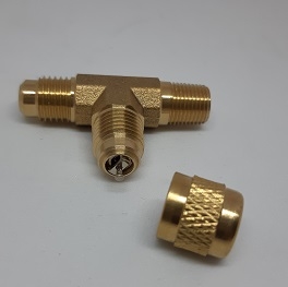 T-kus s ventilem 1x1/4" šroubovací .+2x3/8" pájecí  A-31134